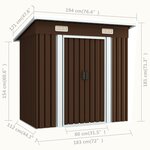 vidaXL Abri de stockage pour jardin Marron 194x121x181 cm Acier