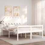 vidaXL Lit pour personne âgée sans matelas blanc bois massif
