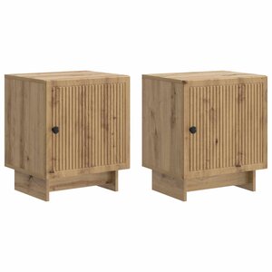 vidaXL Cabinet de chevet 2 pc Chêne artisanal 43 x 34 5 x 50 cm