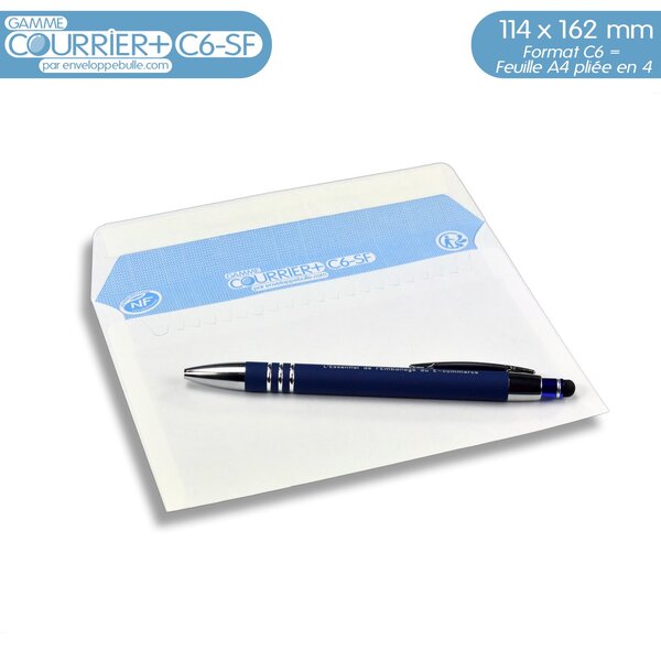 50x enveloppen transparant wit DIN C6 - 11,4 x 16,2 cm - rechte klep met kleeflaag, 92 g/m² - doorzichtige enveloppen - Merk: GUSTAV NEUSER