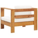 vidaXL Salon de jardin 4 Pièces avec coussins crème bois d'acacia solide