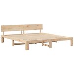 vidaXL Cadre de lit Marron 200 x 200 cm Bois de pin massif