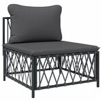 vidaXL Salon de jardin avec coussins 9 Pièces anthracite acier