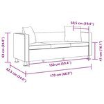 vidaXL Canapé à 3 places cuir artificiel blanc