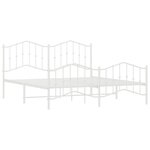 vidaXL Cadre de lit métal sans matelas et pied de lit blanc 160x200 cm