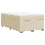 vidaXL Sommier à lattes de lit avec matelas Crème 120x200 cm Tissu