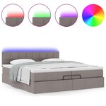 VidaXL Cadre de lit ottoman avec matelas taupe 200x200cm tissu
