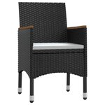 vidaXL Ensemble à manger de jardin avec coussins 9 Pièces noir