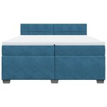 vidaXL Sommier à lattes de lit et matelas Bleu 200x200 cm velours