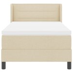 vidaXL Lit box spring avec matelas crème  90x200 cm  en tissu.