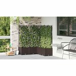 vidaXL Bac à fleurs avec Treillis 5 Pièces Marron 120 x 120 x 143 cm PP