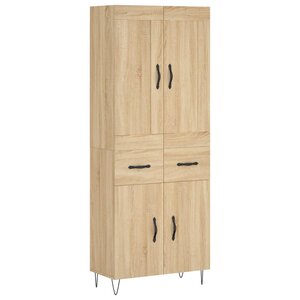 vidaXL Buffet haut Chêne sonoma 69 5x34x180 cm Bois d'ingénierie