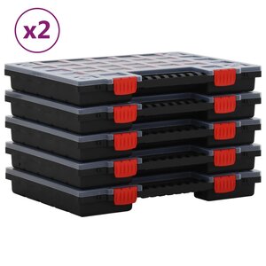 vidaXL Boîtes d'assortiment 10 Pièces 40x30x5 cm Polypropylène