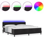vidaXL Lit à ressorts avec matelas Noir 200 x 200 cm Velours