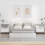 vidaXL Tables de chevet 2 Pièces Blanc brillant 49 x 36 x 61 cm