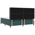 vidaXL Lit à ressorts avec tête de lit Vert foncé 200 x 200 cm Velours