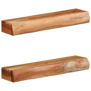 vidaXL Étagères murales 2 Pièces 60x17x8 cm bois massif d'acacia