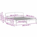 vidaXL Cadre de lit avec tête de lit Marron Ciré 200x200 cm Bois Massif Pin