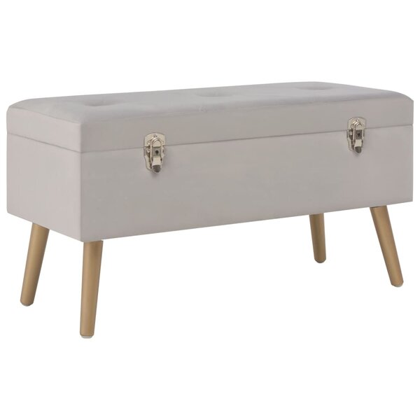Banc banquette avec compartiment de rangement 80 cm gris velours 02_0010883