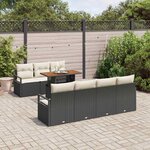 vidaXL Ensemble de canapé de jardin 8 Pièces Noir Poly rotin