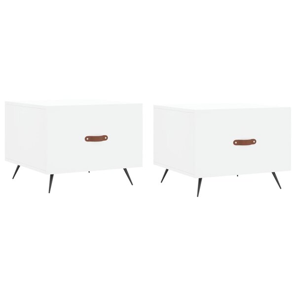vidaXL Tables basses 2 Pièces blanc 50x50x40 cm bois d'ingénierie