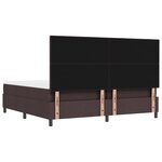 vidaXL Lit à ressorts avec Matelas & Banc Brun Foncé 200x200 cm Tissu
