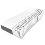 vidaXL Sommier à lattes de lit avec matelas Gris 90x190 cm Similicuir