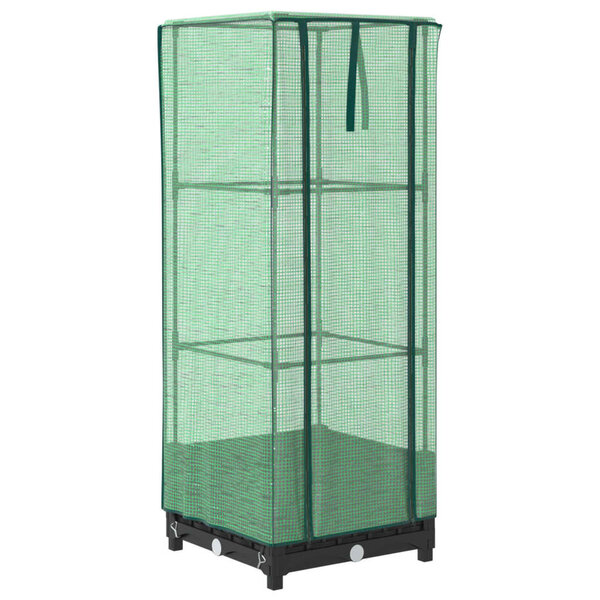 vidaXL Jardinière surélevée avec housse aspect rotin 40x40x123 cm