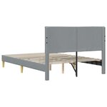 vidaXL Cadre de lit avec tête de lit Gris clair 160 x 200 cm Tissu