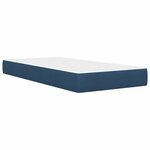 vidaXL Cadre de lit avec matelas Bleu 90 x 190 cm tissu
