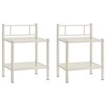 vidaXL Tables de chevet 2 Pièces Blanc et transparent Métal et verre