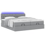 VidaXL Cadre de lit ottoman et matelas gris clair 180x200cm tissu