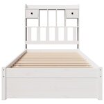 vidaXL Lit bibliothèque sans matelas blanc 90x190cm bois de pin massif