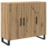 Buffet vidaXL avec 3 Portes Chêne Artisan 90x34x80 cm Bois d'ingénierie