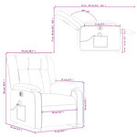 vidaXL Fauteuil inclinable de massage électrique crème similicuir