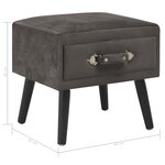 vidaXL Table de chevet Gris 40x35x40 cm Velours