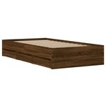 vidaXL Cadre de lit et tiroirs chêne marron 75x190cm bois d'ingénierie