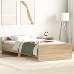 vidaXL Cadre de lit sans matelas chêne sonoma 90x190 cm