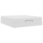VidaXL Cadre de lit ottoman avec matelas blanc 160x200 cm similicuir