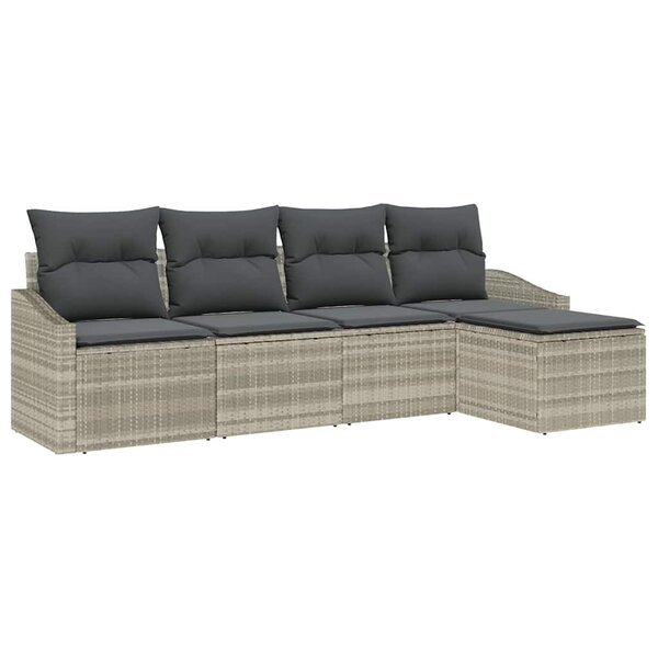 vidaXL Ensemble de salle à manger pour jardin 5 Pièces Gris clair