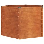 vidaXL Lit surélevé de jardin rouillé 129x129x77 cm acier corten