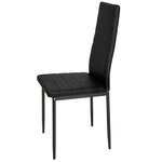 Lot de 8 chaises siège de salon cuisine salle à manger design carré élégant noir 08_0000142
