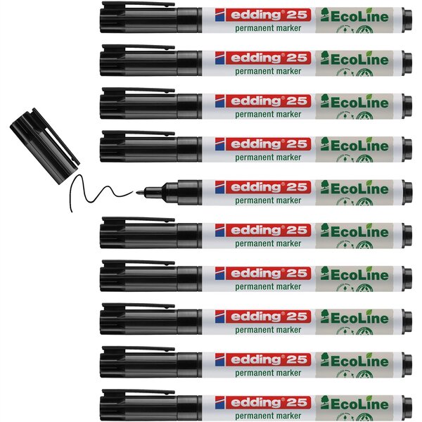 Marqueur Permanent 25 Ecoline noir 1 mm x 10 EDDING