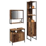 vidaXL Ensemble de mobilier de salle de bain 3 Pièces Bois Ancien