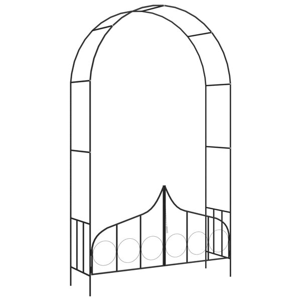 vidaXL Voûte de jardin avec portail Noir 138x40x238 cm Fer