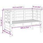 vidaXL Banc de jardin marron miel 111 5x53x71 cm bois massif de pin