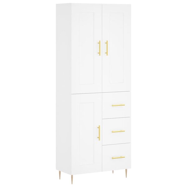 vidaXL Buffet haut Blanc 69 5x34x180 cm Bois d'ingénierie