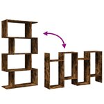 vidaXL Étagère séparatrice de pièce à 4 niveaux chêne fumé 70x24x129cm