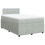 vidaXL Sommier à lattes de lit et matelas Gris clair 120x200cm Velours