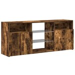 vidaXL Meuble TV avec lumières LED Chêne fumé 120x30x50 cm
